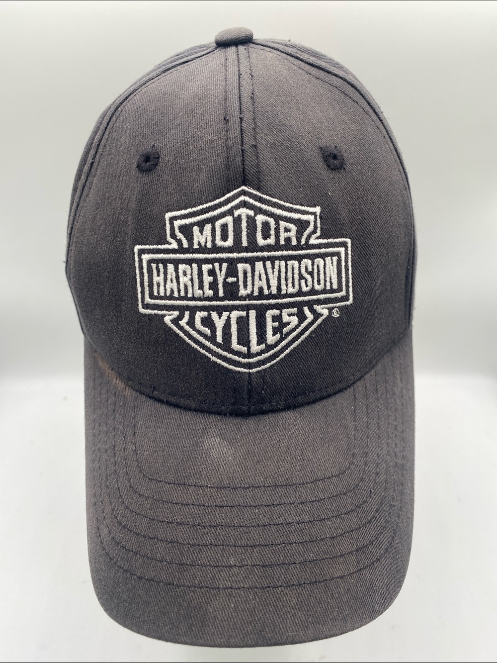 Harley-Davidson Black and White Shield Logo Adult SnapBack Cap